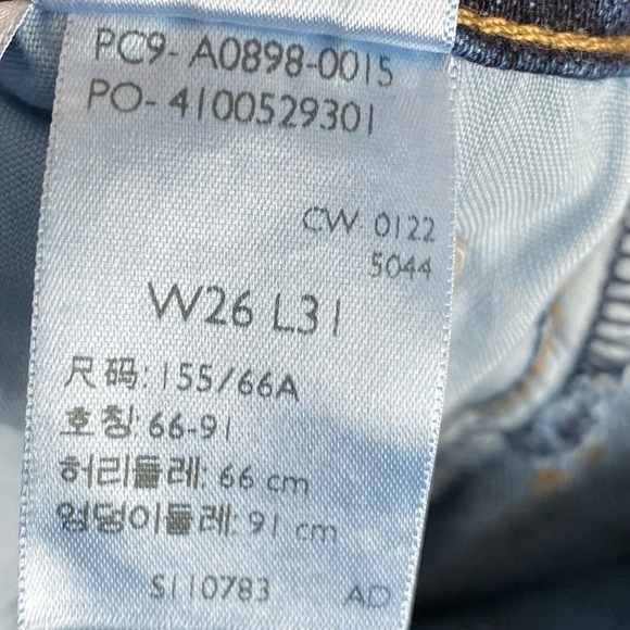 Levi's Premium 70'S High Rise Slim Straight Women’s Jeans Dark Wash Zip Fly 26 - Picture 10 of 11